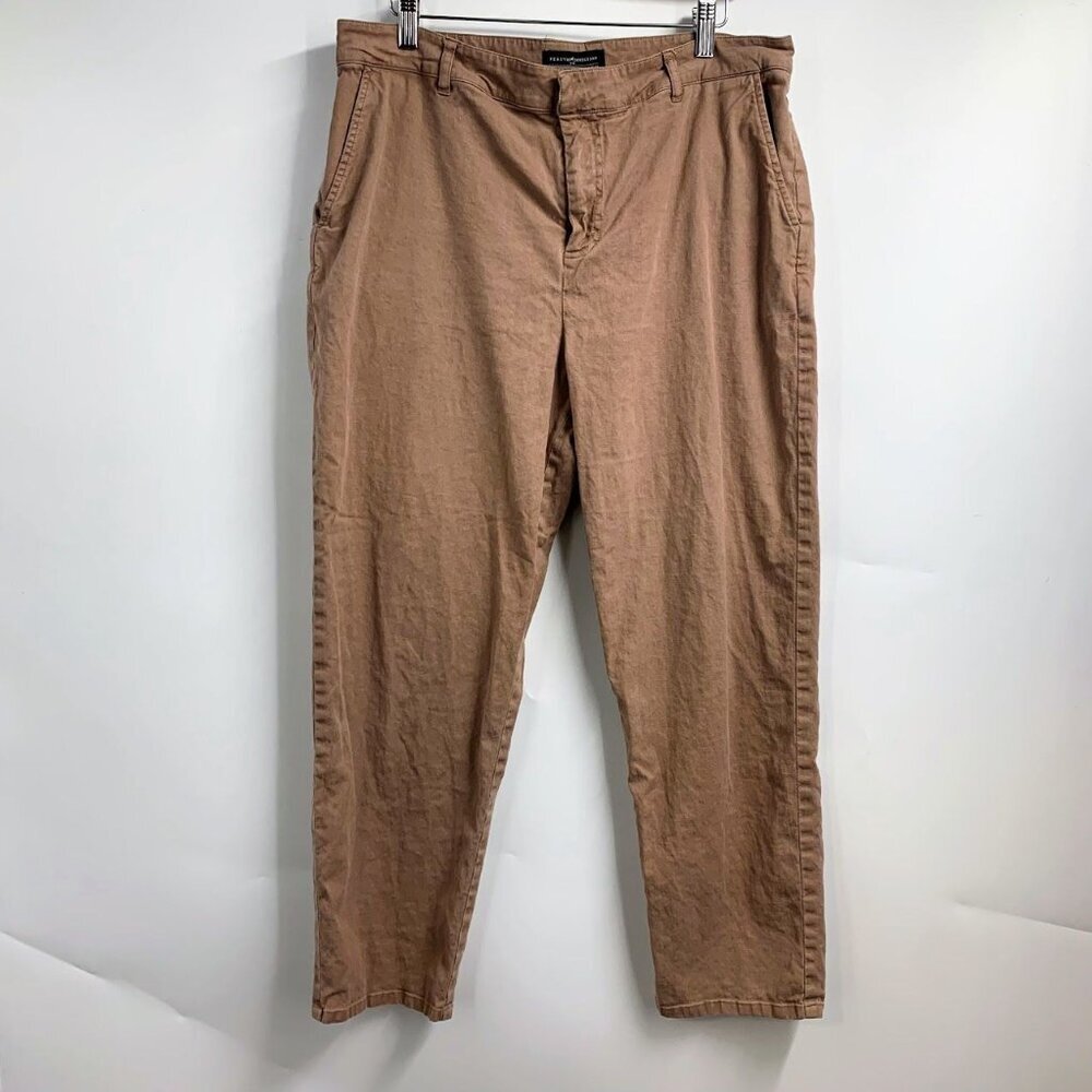 Peruvian Connection Women's‎ Kayla Linen Blend Wide Leg Trousers Size 14